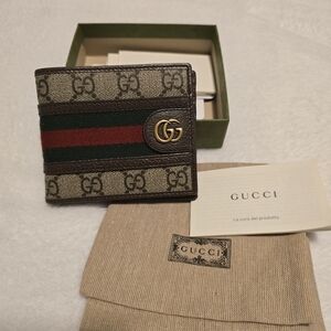 Gucci Ophidia Bi-fold Brown and Green Men's Wallet